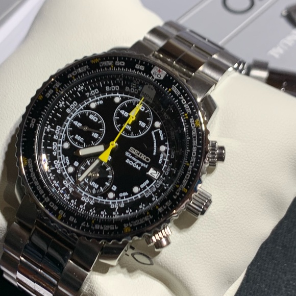 Seiko Flightmaster Chronograph Watch SNA411 Alarm - Picture 4 of 11